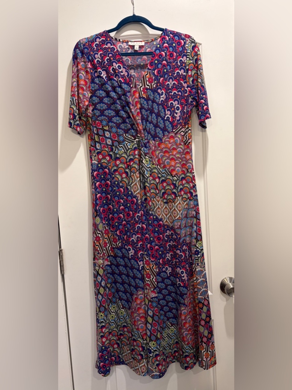 Chaus midi v-neck short sleeve dress L